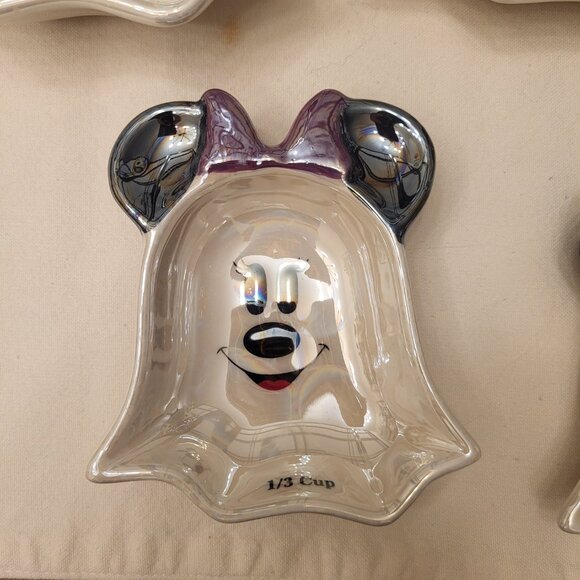 Disney Mickey & Minnie Mouse Ghost Set Of 4 Iridescent Measuring Cups - New - Picture 6 of 8